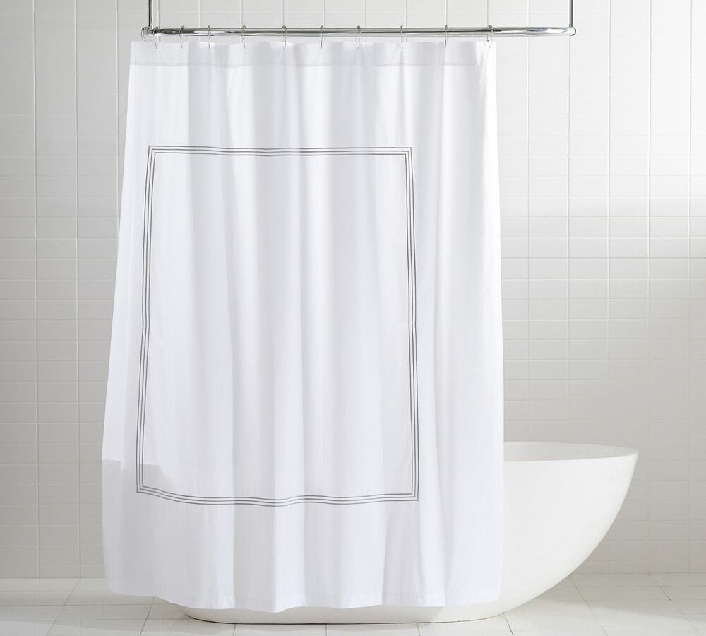 ๐ฅ Pottery Barn Grand Embroidered Organic Embroidered Shower Curtain $129